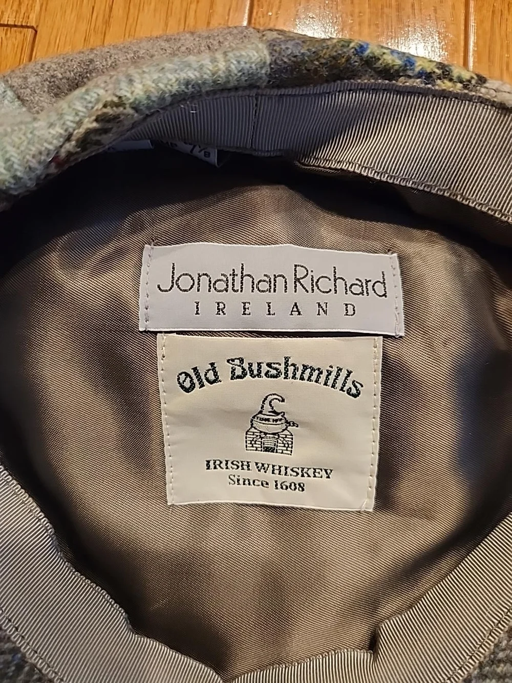 Vintage Jonathan Richard Old Bushmills Patchwork Wool Newsboy Cap M 58 Ireland
